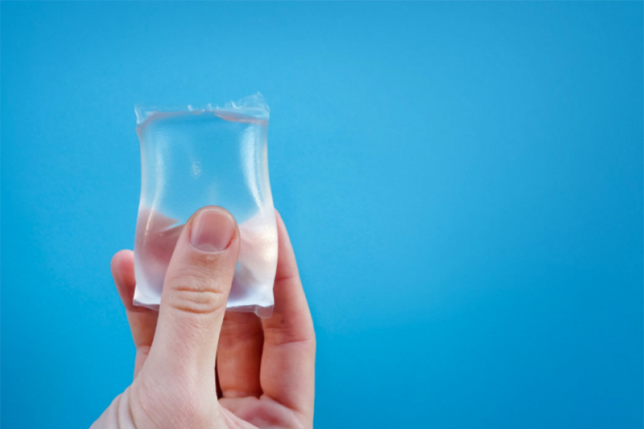 A London-based start-up wants to replace plastic water and soda bottles with these edible (and biodegradable) "Ooho" pods made from seaweed. Credit: Skipping Rocks Lab.