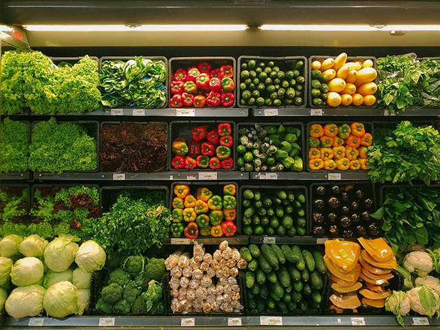 Vegetables in a market.